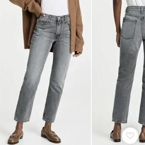 B SIDES Gray Arts Mid-High Rise Straight Leg 100% Cotton Jeans Size 25